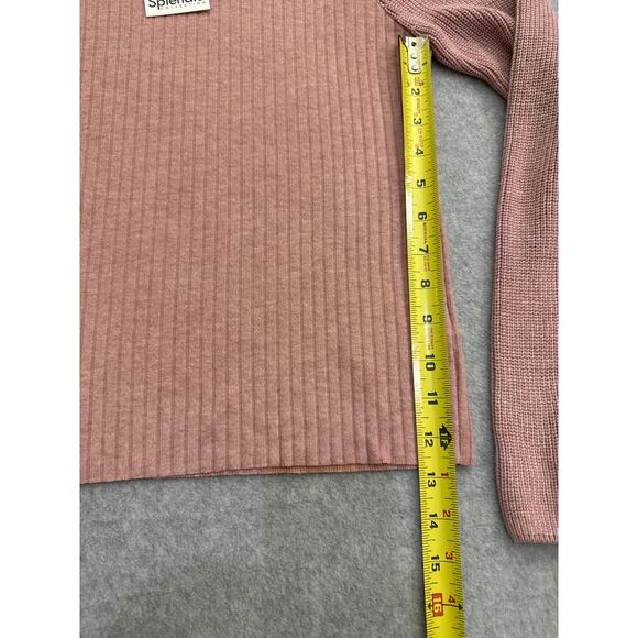 NWT Splendid London Ribbed Puff Sleeve Sweater – Blush Pink, Size Small - Picture 7 of 8